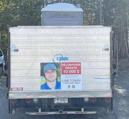 Local Mont Tremblant Company - E360S (Environmental 360 Solutions) Puts Reward Poster on 50 Trucks